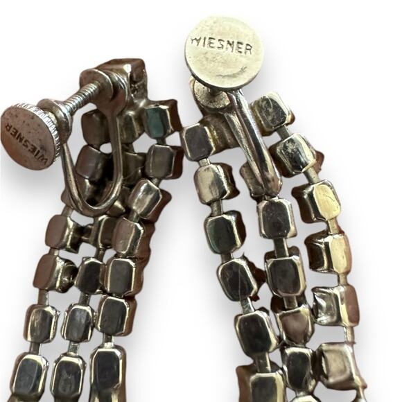 Wiesner Vintage Rhinestone Chandelier Screwback Earrings - Picture 4 of 5